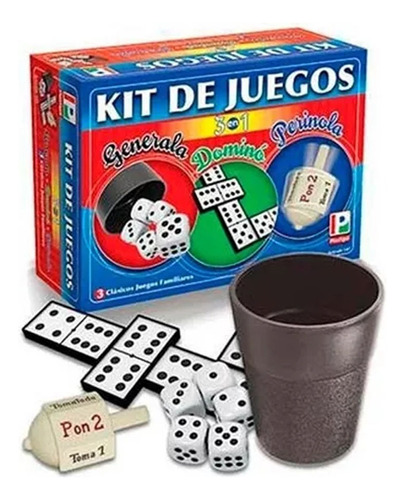 Juegos De Mesa  3 En 1 Plastigal Generala Domino Perinola 