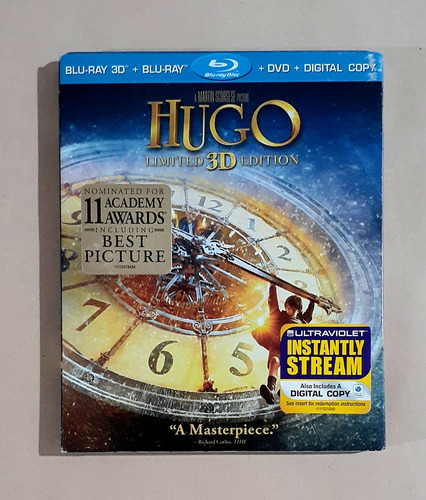 Hugo Limited Edition Blu-ray 3d + Blu-ray 2d + Dvd Original