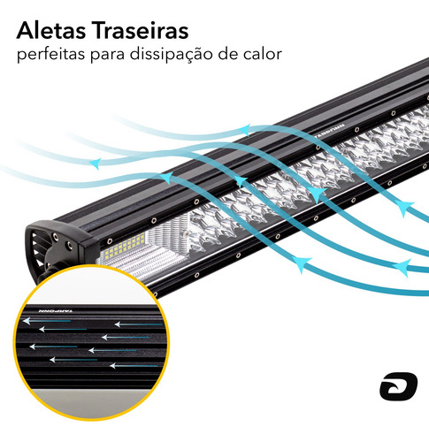 Barra De Led 7d 108 Leds 22 56cm 324w 6000k Premium