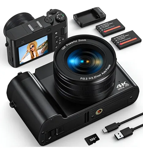 Cámara Digital Fotográfica Autofocus 4k 64mp Compacta Webcam