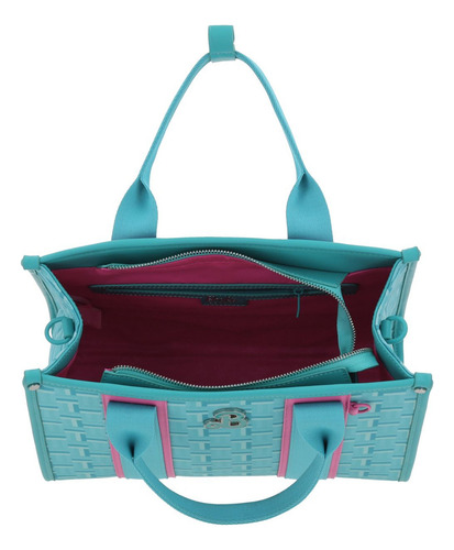 Bolso De Mano Barbie By Gorett Simil De Piel Color Turquesa