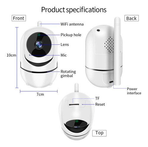 Cámara Ip Wifi Ycc365 Plus, Monitor De Bebé Para Interiores.
