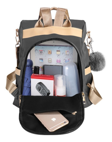 Mochila Mujer YRC Backpack Urbana Paño De Oxford Impermeable Anti-robo Monedero Color Gris 15L
