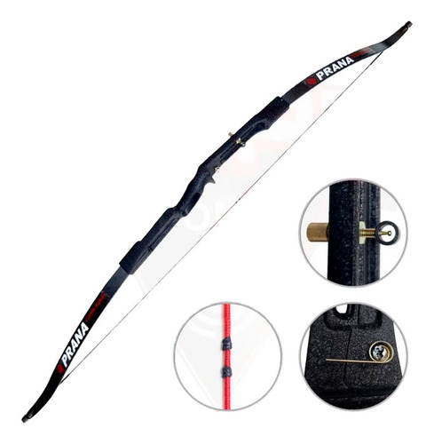 Imagen 3 de 10 de Arco Recurvo Prana Cadete + 3 Flechas Protector Cera Cont