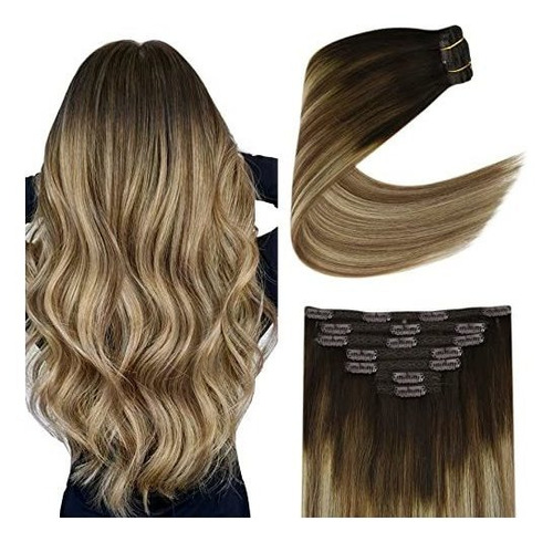 Jovenver Clip En Extensiones De Pelo Balayage Marrón 9v2x2