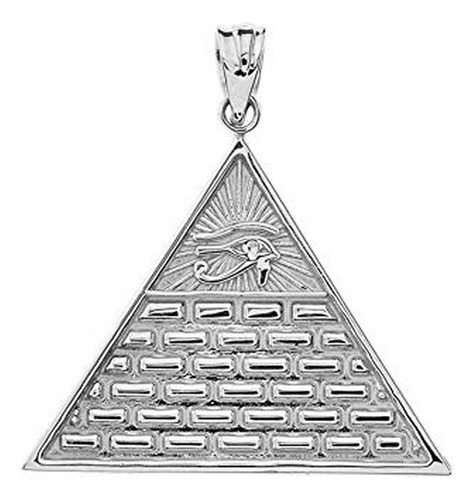 Collar - Elegant Sterling Silver Pyramid Eye Of Horus Pendan