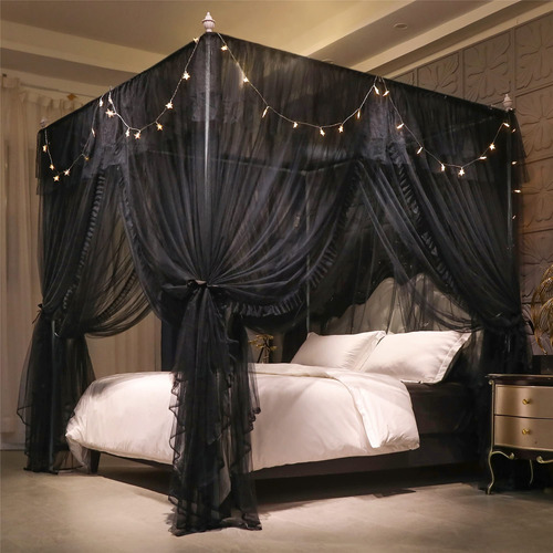 Vethin Cortina De Toldo De Cama De Princesa Con Volantes De