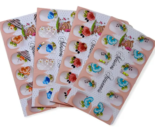 comprar 11 Cartelas Com 12 Adesivos Artesanais Lindas Artes Joias