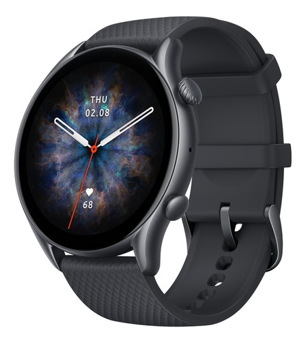 Smartwatch Amazfit GTR 3 Pro 1.45" caja 46mm de aleación de aluminio infinite black, malla infinite black de fluoroelastómero A2040