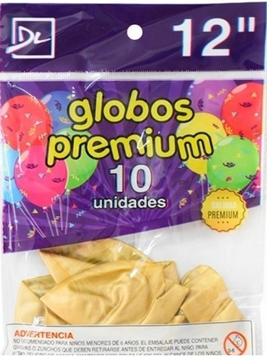 20 Globos Metalizados Oro Dorado 12 Pulgadas Fiesta 