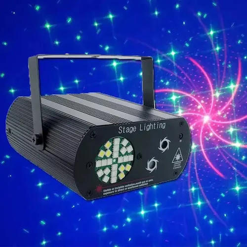 Proyector Luces Led Laser Audioritmo Dibujos Efectos Control