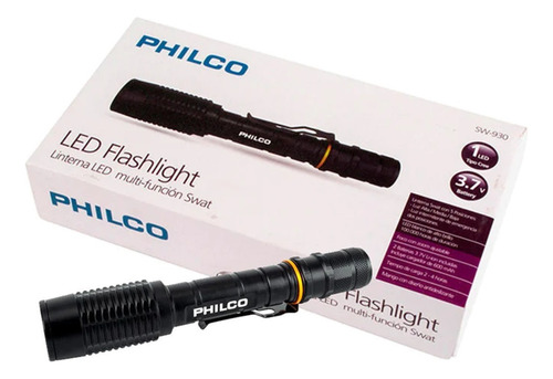 Linterna Swat Recargable Philco Sw930 Negro