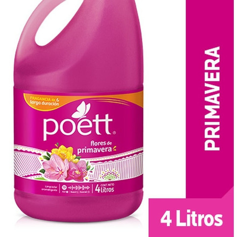 Limpiador De Pisos Poett Flores De Primavera 4 L
