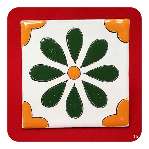 Imagen 5 de 10 de Set 10 Azulejos De Talavera Poblana 10x10 Cm Decoración Zlj