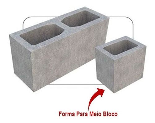 Imagem 2 de 5 de Forma Manual Meio Bloco N14 Fundo Fechado Concreto Gastrobel
