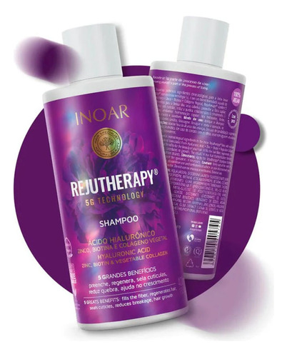 Inoar Rejutherapy Shampoo Biotina E Colágeno 400ml