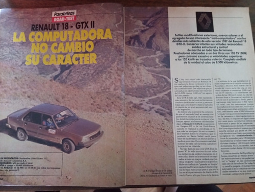 Revista Parabrisas 110 1987 Renault 18 Gtx Il.leer Bien
