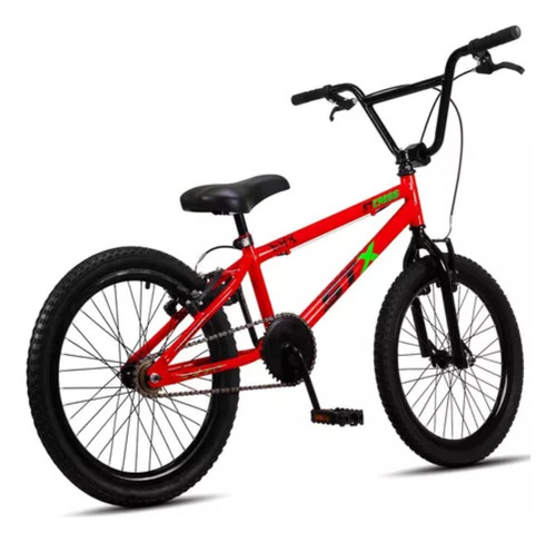 Bicicleta Bmx Aro 20 Stx V-brake Infantil Vermelho E Verde Cor Vermelho/verde Tamanho Do Quadro 20