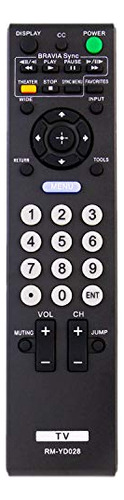 Control Remoto - Rm-yd028 Reemplazo Remoto Para Sony Tv Kdl-