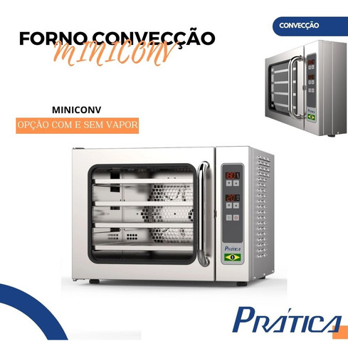 Forno C/ Vapor Turbo Convecção Miniconv Prática