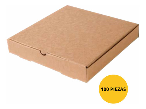 100 Cajas Para Pizza Familiar 42x42cm Cartón Kraft