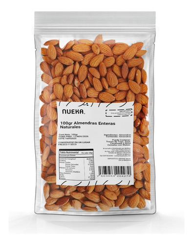 Almendra Entera Naturales 100g, Premium Fresca Nueka
