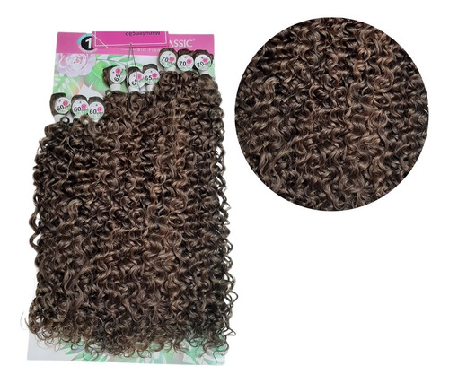 Cabelo Cacheado Carnaval Bio Fibra Fashion Classic Cor Castanho Com Mechas Mel Sp4_27_30