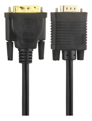 Cable Negro De 1,5 M Vga De 15 Pines Macho A Dvi 24+5 Pines