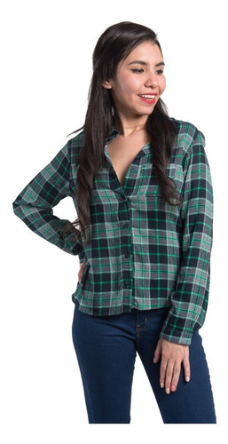 Imagen 2 de 3 de Blusa Camisera Estampada De Manga Larga