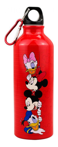 Garrafa Alumínio Vermelho Turma Disney Mickey Minnie 500 Ml