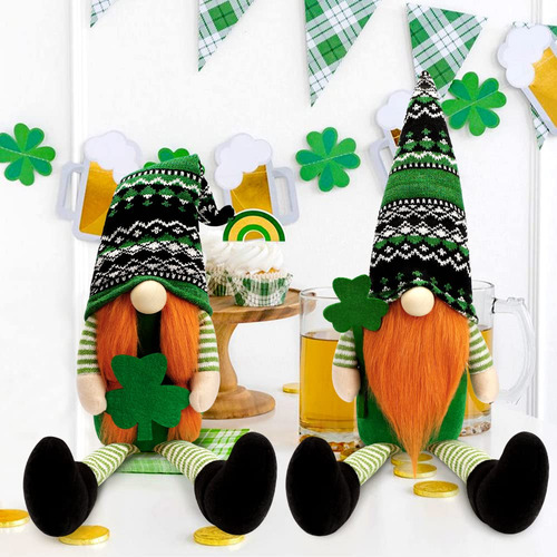 Binsuns Gnomos De Peluche Del Dia De San Patricio, 2 Piezas 