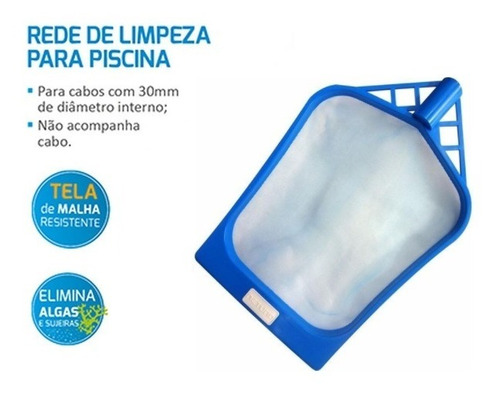 Tela Rede Peneira Para Limpeza De Piscina 32cmx30,5cm