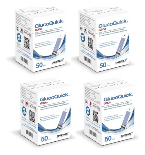 Tirillas Glucoquick G30a X 200 Color Blanco