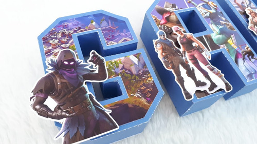 Letras 3d Fortnite Cumpleaños Candy Bar Decoracion X4 Letras