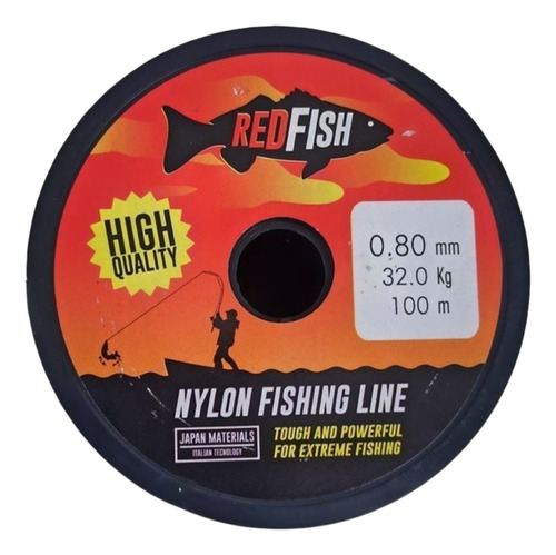Tanza Pesca Rollo 100mts Red Fish 0.80mm Resiste 32 Kg