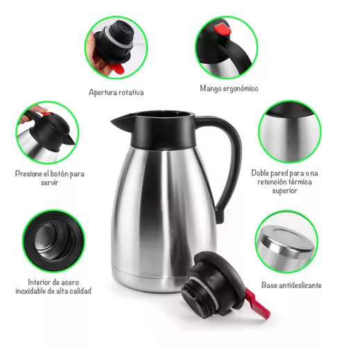 Jarra Térmica Para Café, Ollas Con Aislamiento Al Vacío De Doble Pared  Cafetera De Acero Inoxidable 2L Jarra Termo De Té Termo Jarra Termo La  Mejor