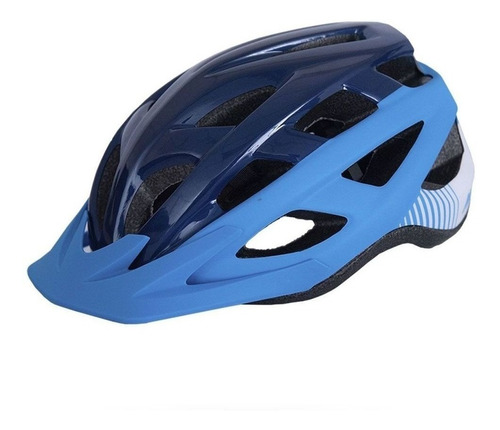 Capacete Asw Bike Fun Azul Marinho E Turquesa Com Led Trase