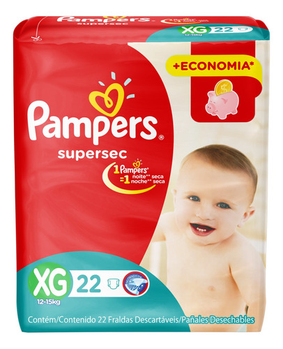 Fraldas Descartáveis Supersec Com 22 Unidades Tamanho XG Pampers