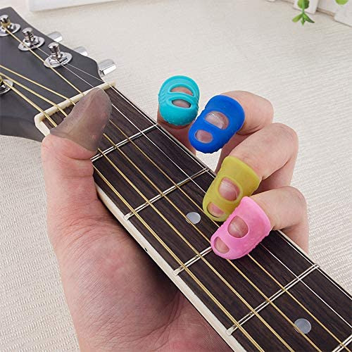 40 Protectores De Dedos De Silicona Para Guitarra, Púas Para