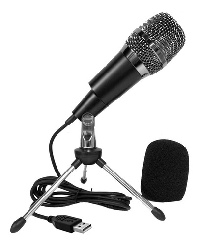 Imagen 1 de 10 de Microfono Usb Podcast Streaming Con Tripode De Escritorio