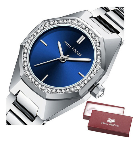 Reloj De Cuarzo Luminoso Mini Focus 0433l Con Diamantes