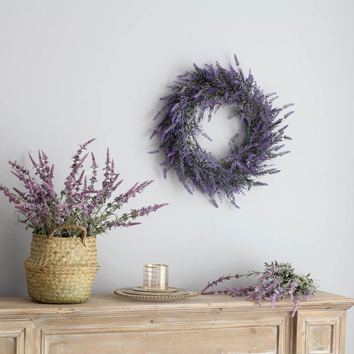 2 X 18 Pulgadas Lavanda Corona Flor Granja Guirnalda Puerta