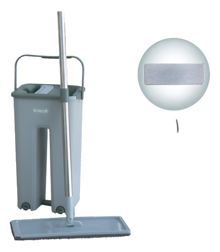 Mop Flat Balde 6 Litros Com 2 Refis Com Cabo Extensível Inox