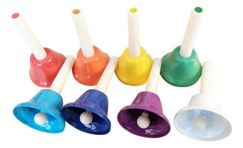 Juego De 8 Campanas De Mano De Colores, Instrumento Musical,