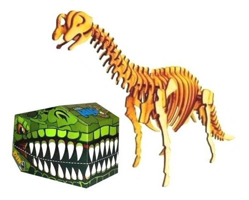 Dinosaurio Brachiosaurus Esqueleto Madera Armar Puzzle 3d