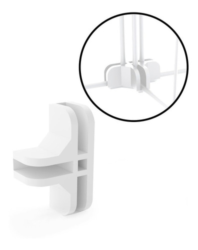 20 Conectivo Estante Balcão Modulado N4 Conector T Branco