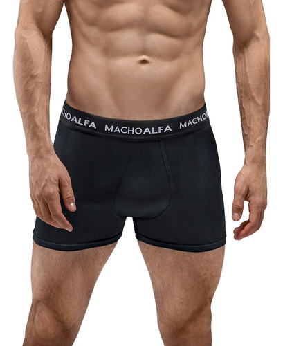Macho Alfa Boxer Microfibra Hombre Negro Elástico C45005 6c