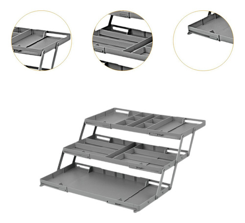 Organizador De Cajones Expandible, Soporte De 3 Niveles