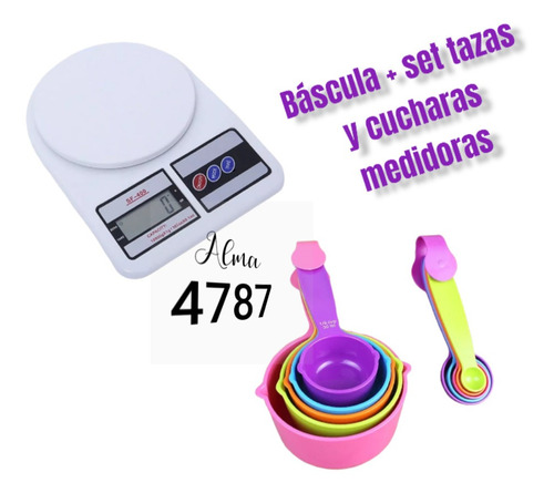 Combo Medidor Báscula, Tazas Medidoras Y Cucharas Medidoras 