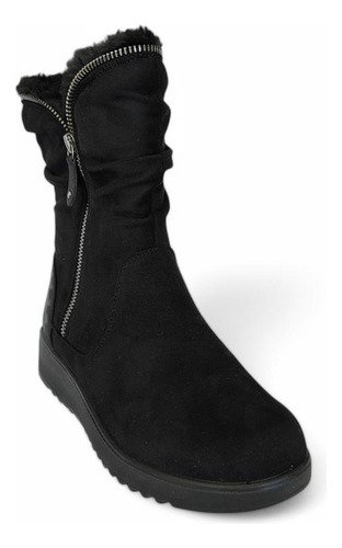 Bota Media Casual Mujer Via Rosmini Vicini Negro